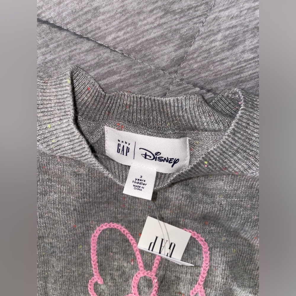 NWT toddler girl baby GAP x Disney Minnie Mouse grey sweater size 3T - Picture 7 of 9